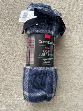 XXL, Cuddl Duds Men's Cozy Sleep Pants, Blue Chk
